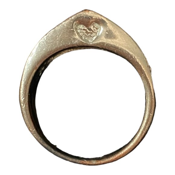 Ring Size 7 CZ Cubic Zirconia/Glass Not Sterling Silver Vintage Jewelry - Picture 6 of 10